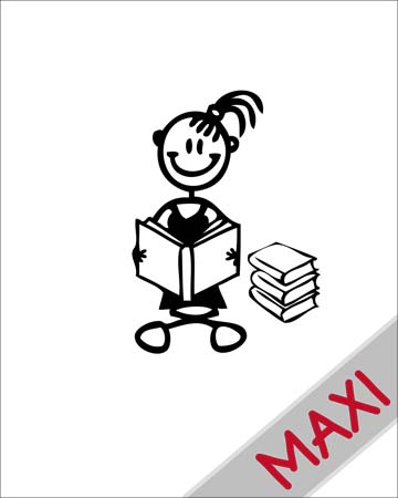 Bambina con libri - Maxi Adesivi Famiglia per Camper