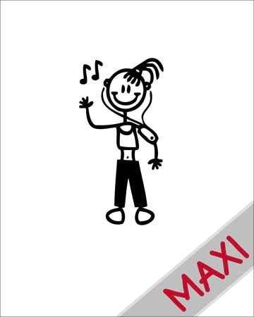 Bambina con lettore mp3 - Maxi Adesivi Famiglia per Camper