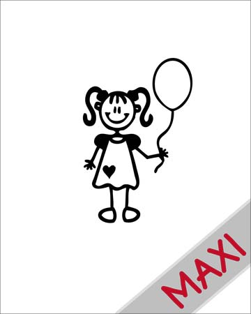 Bambina con palloncino - Maxi Adesivi Famiglia per Camper