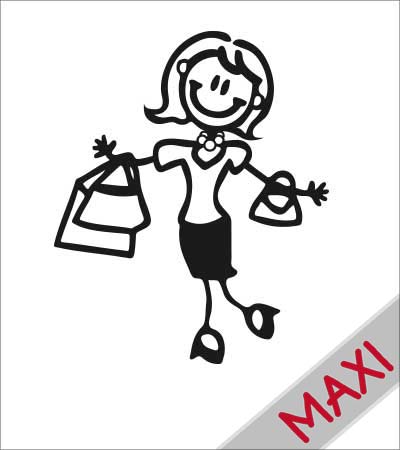 Mamma con la spesa - Maxi Adesivi Famiglia per Camper