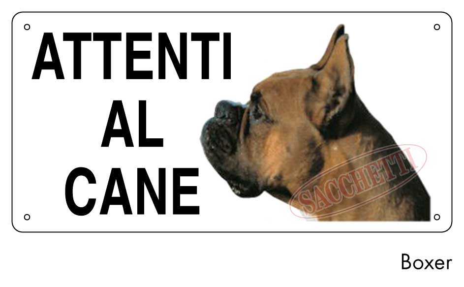 CARTELLO TARGA ATTENTI AL CANE BOXER legno 100% cm. 13 x 28 EUR 9,90 - IT