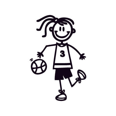 Bambina basket - Adesivi Famiglia