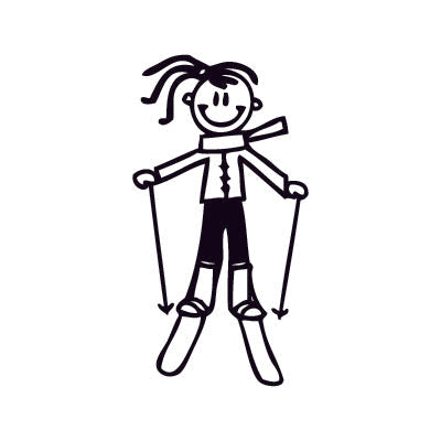 Bambina sugli sci - Adesivi Famiglia