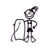 Bambina con tavola da bodyboard