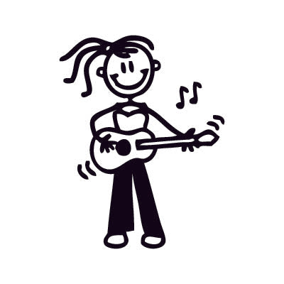 Bambina con chitarra - Adesivi Famiglia