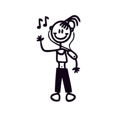 Bambina con lettore mp3 - Adesivi Famiglia