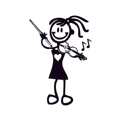 Bambina col violino - Adesivi Famiglia