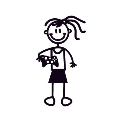 Bambina con videogioco - Adesivi Famiglia