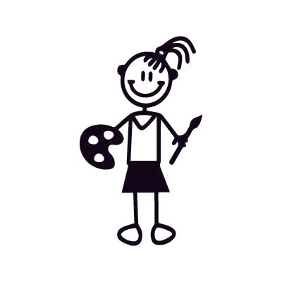 Bambina pittrice - Adesivi Famiglia