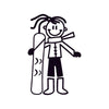Bambina con lo snowboard