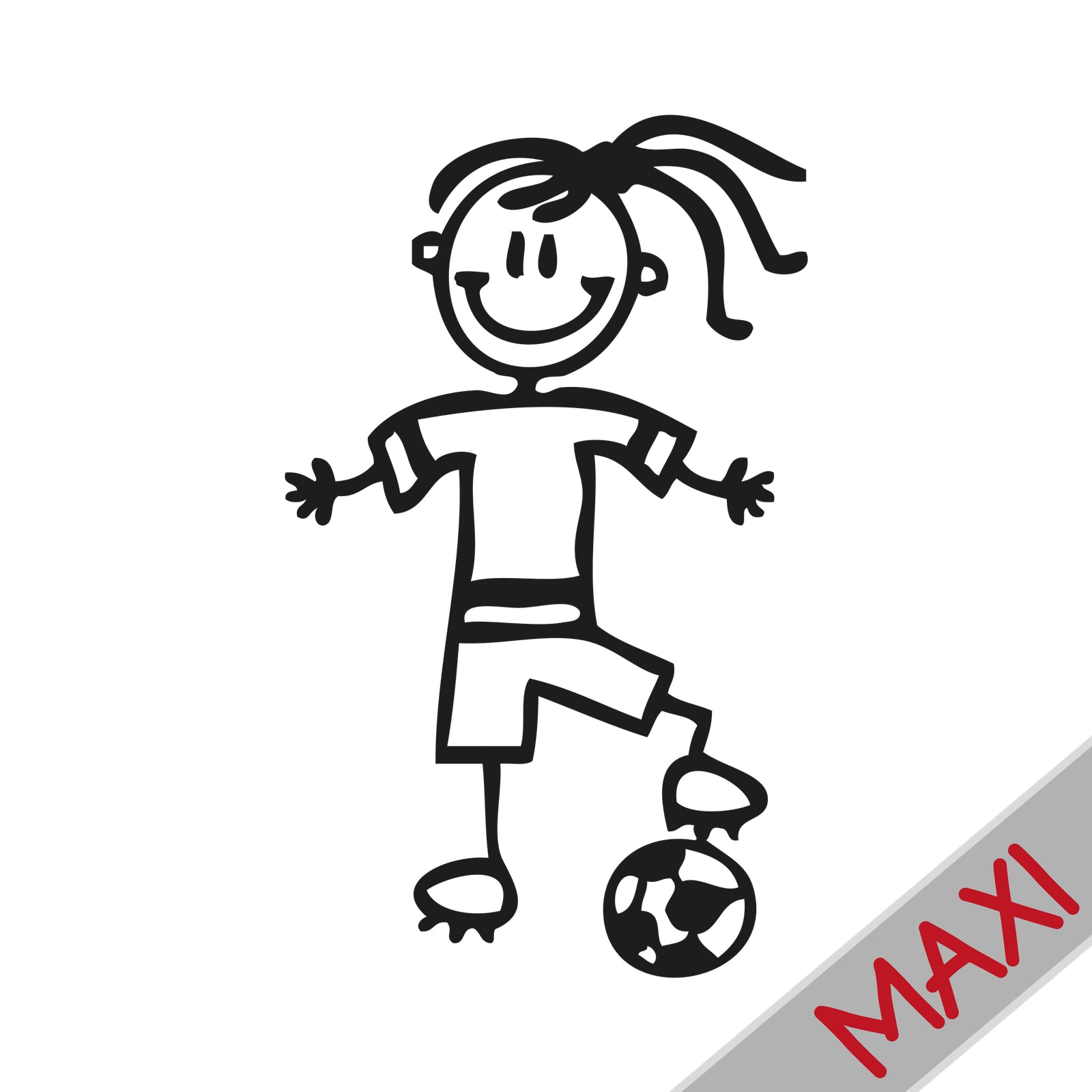 Bambina calciatrice - Maxi Adesivi Famiglia per Camper