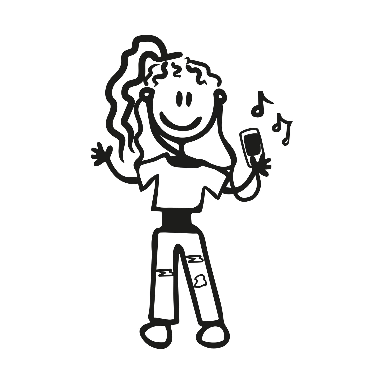 Bambina cantante - Adesivi Famiglia