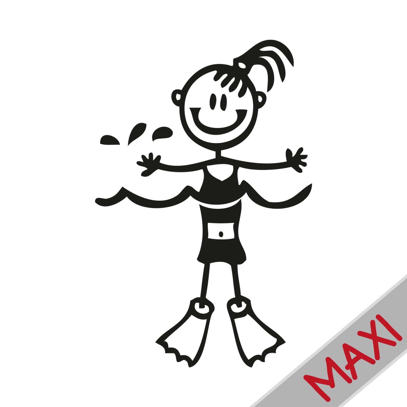 Bambina che nuota - Maxi Adesivi Famiglia per Camper