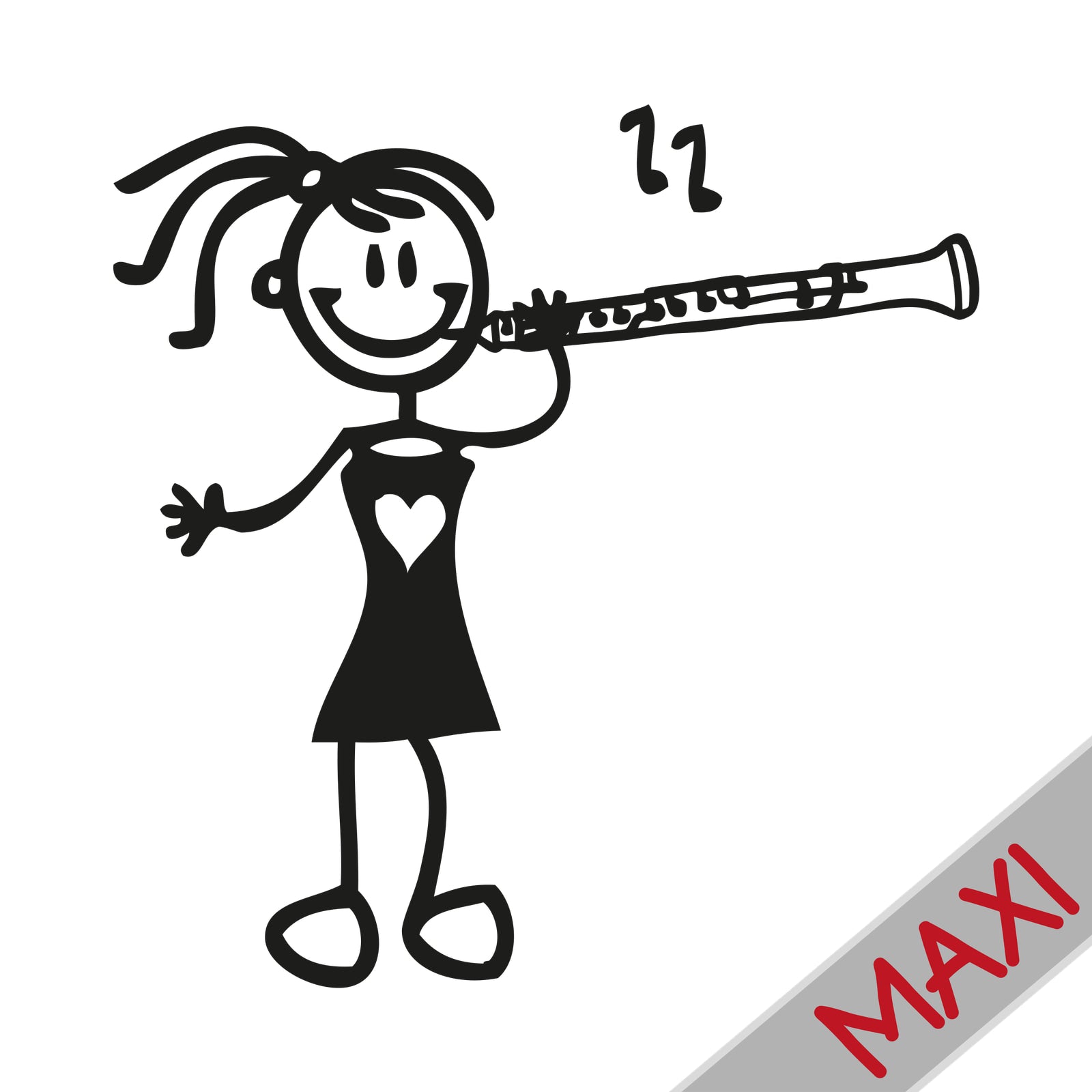 Bambina col clarinetto - Maxi Adesivi Famiglia per Camper