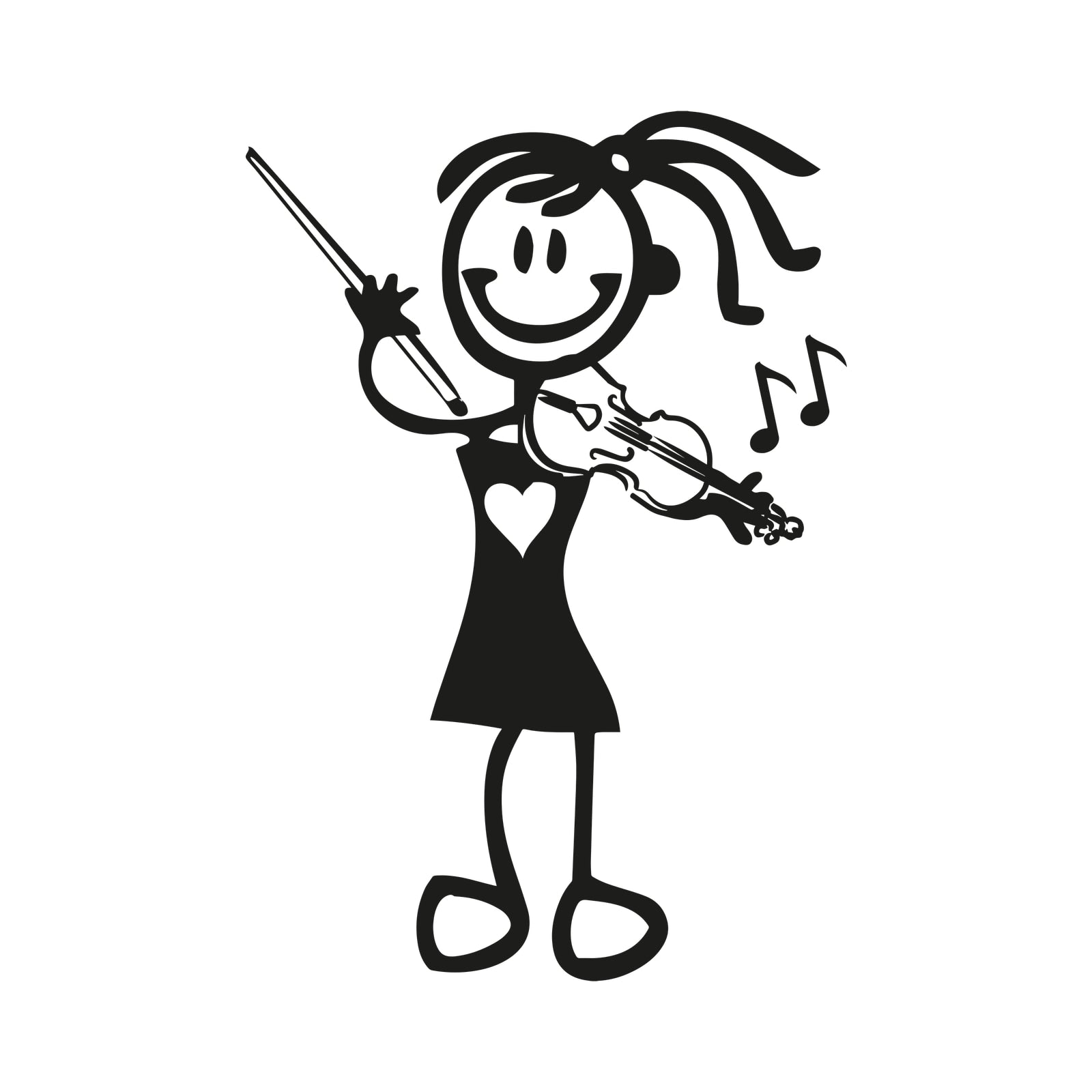 Bambina col violino - Adesivi Famiglia