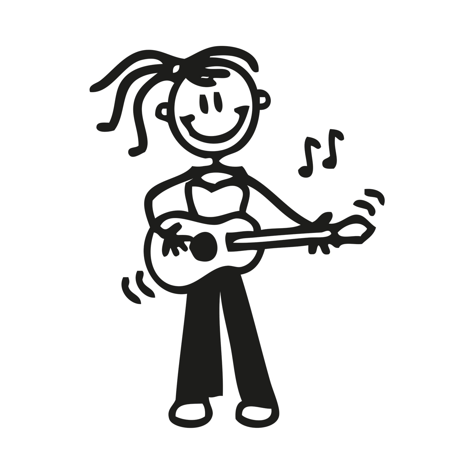Bambina con chitarra - Adesivi Famiglia