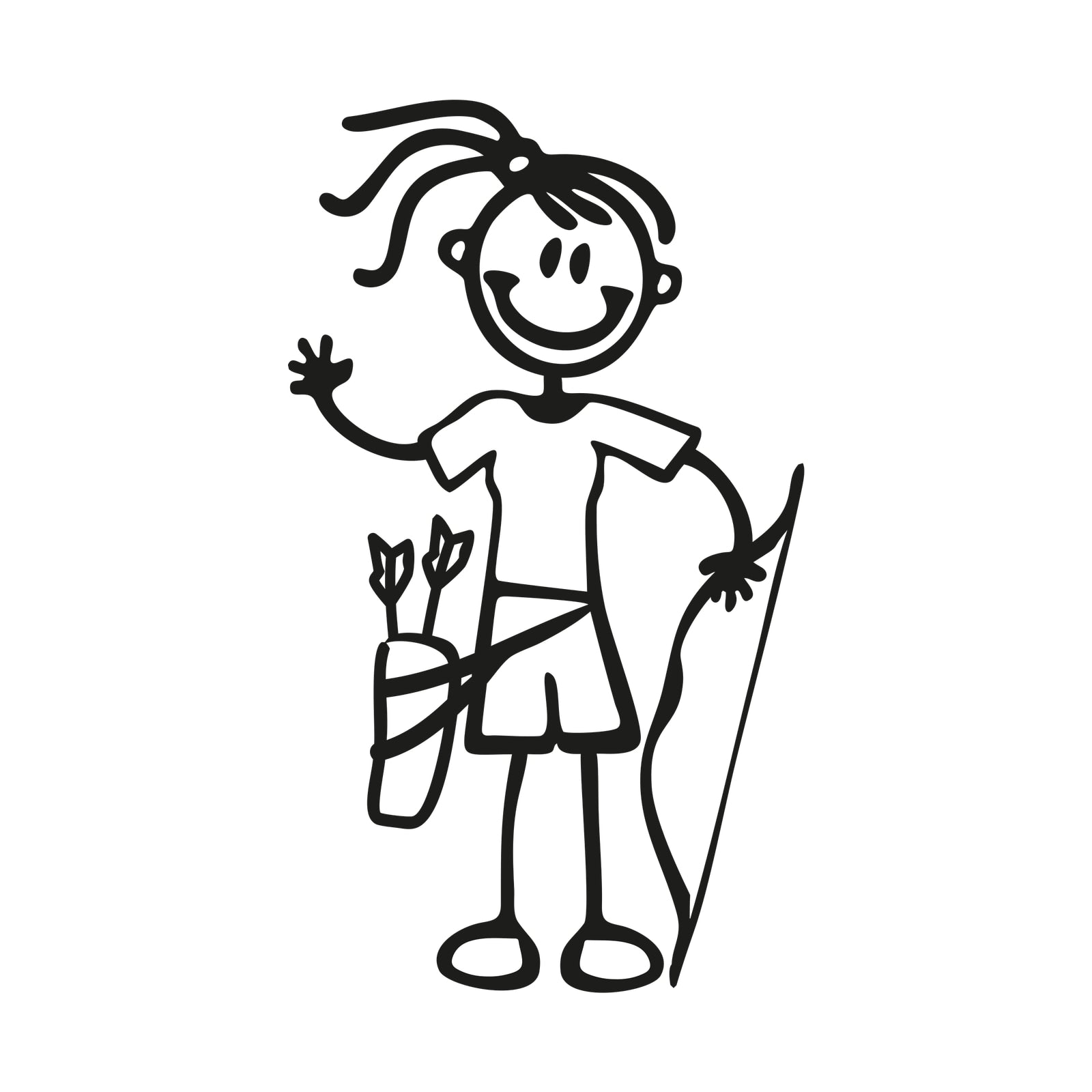 Bambina con l'arco - Adesivi Famiglia