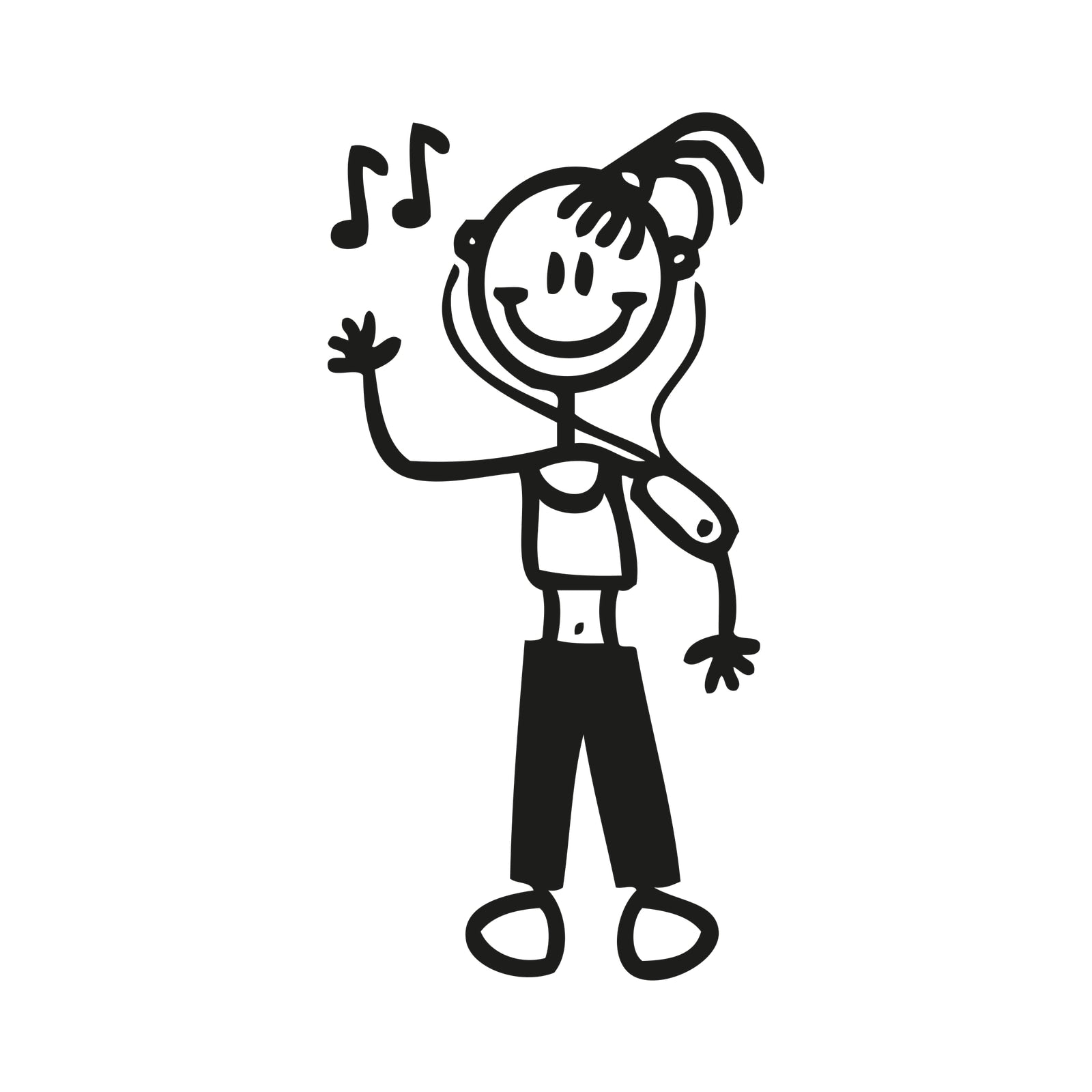 Bambina con lettore mp3 - Adesivi Famiglia