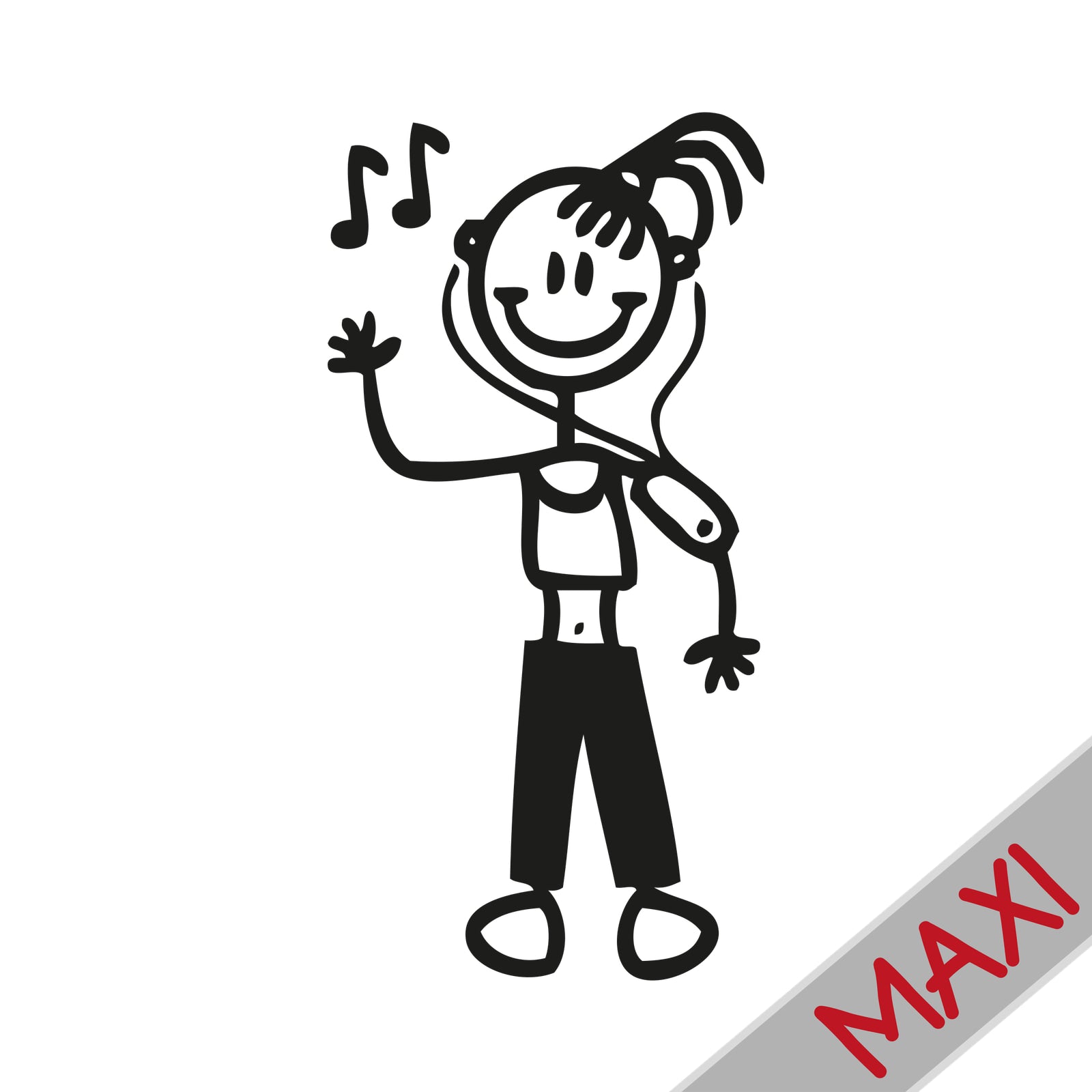 Bambina con lettore mp3 - Maxi Adesivi Famiglia per Camper