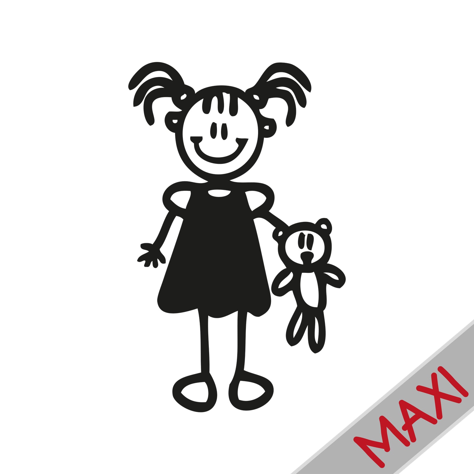 Bambina con orsacchiotto - Maxi Adesivi Famiglia per Camper