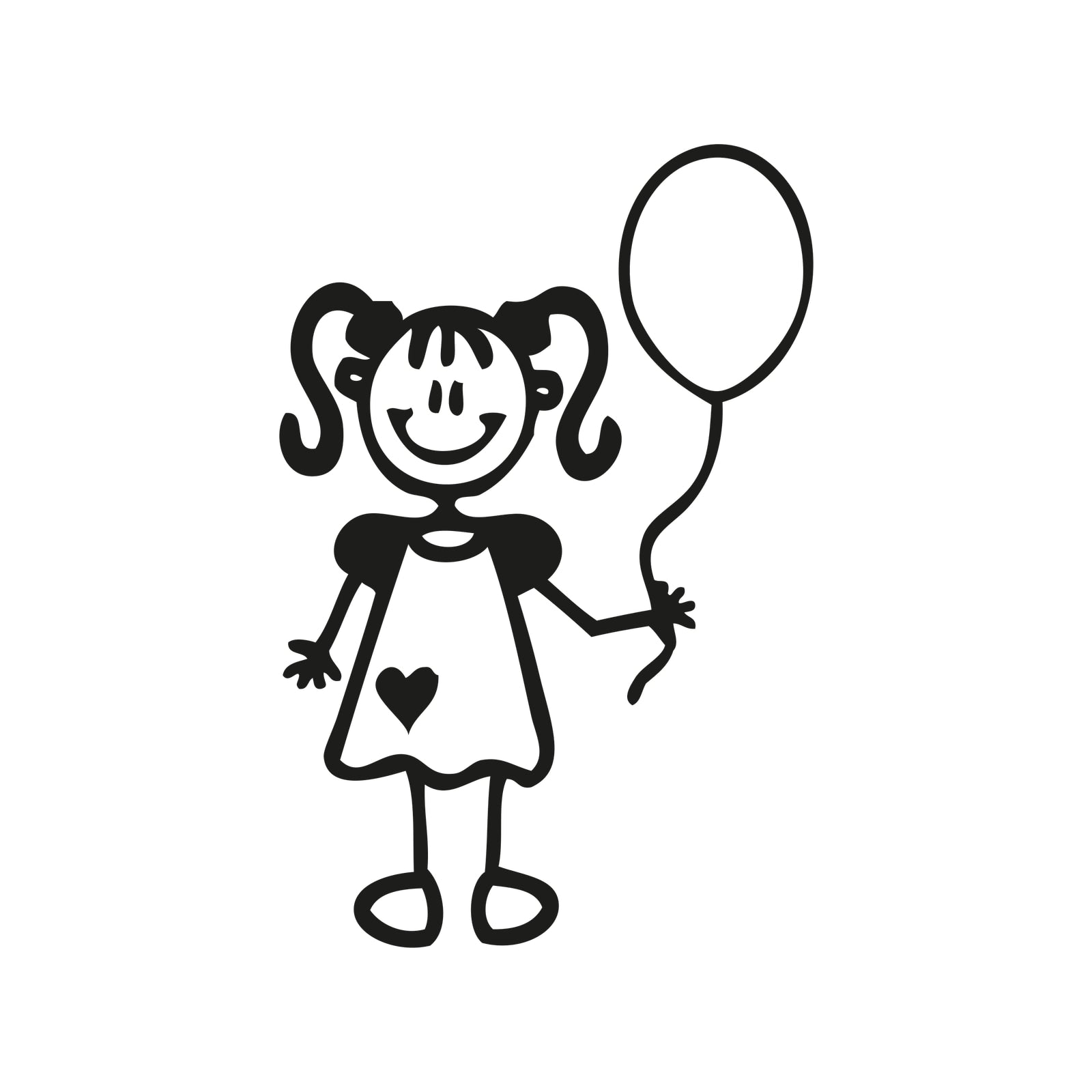 Bambina con palloncino - Adesivi Famiglia