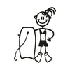 Bambina con tavola da bodyboard