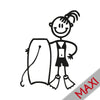 Bambina con tavola da bodyboard
