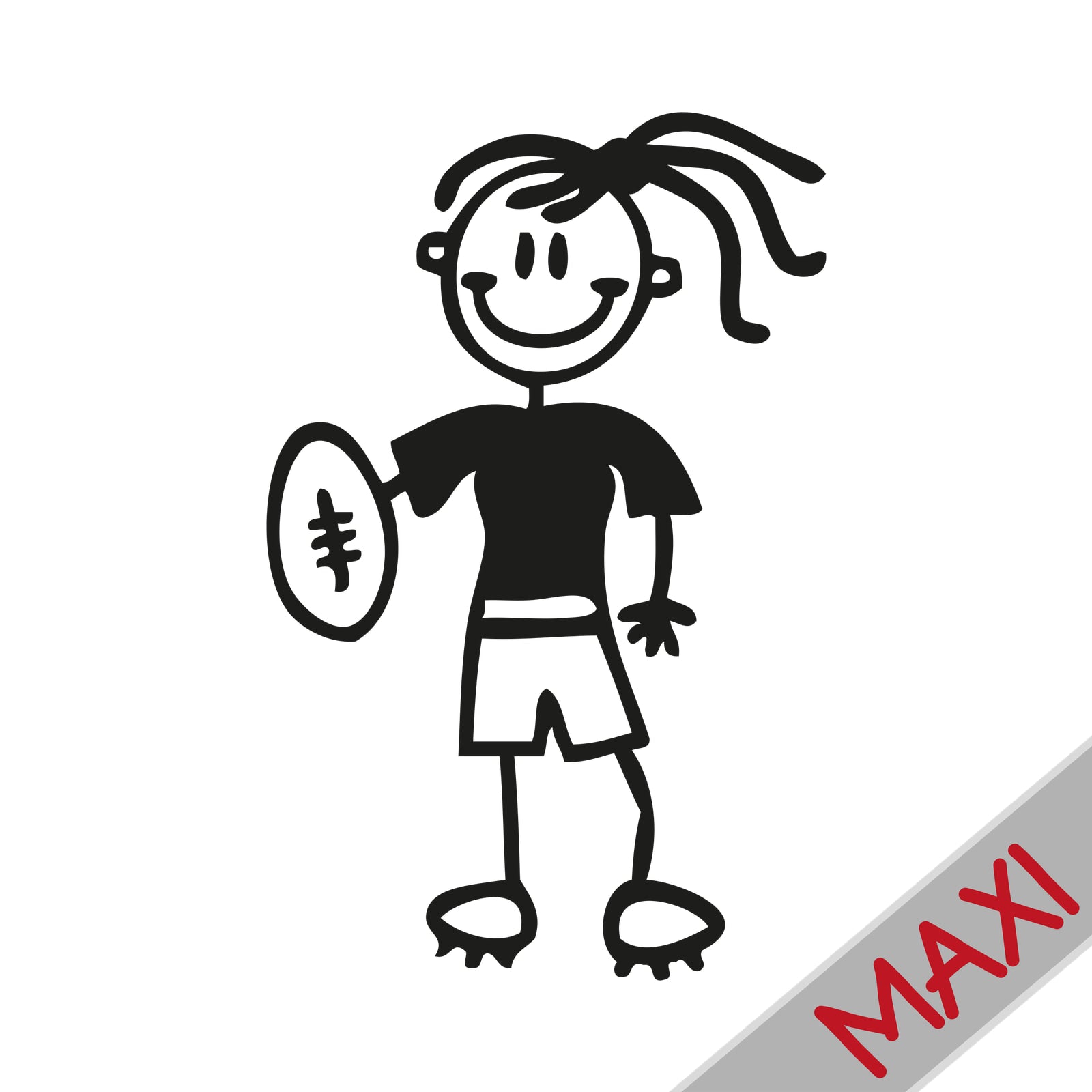 Bambina football - Maxi Adesivi Famiglia per Camper