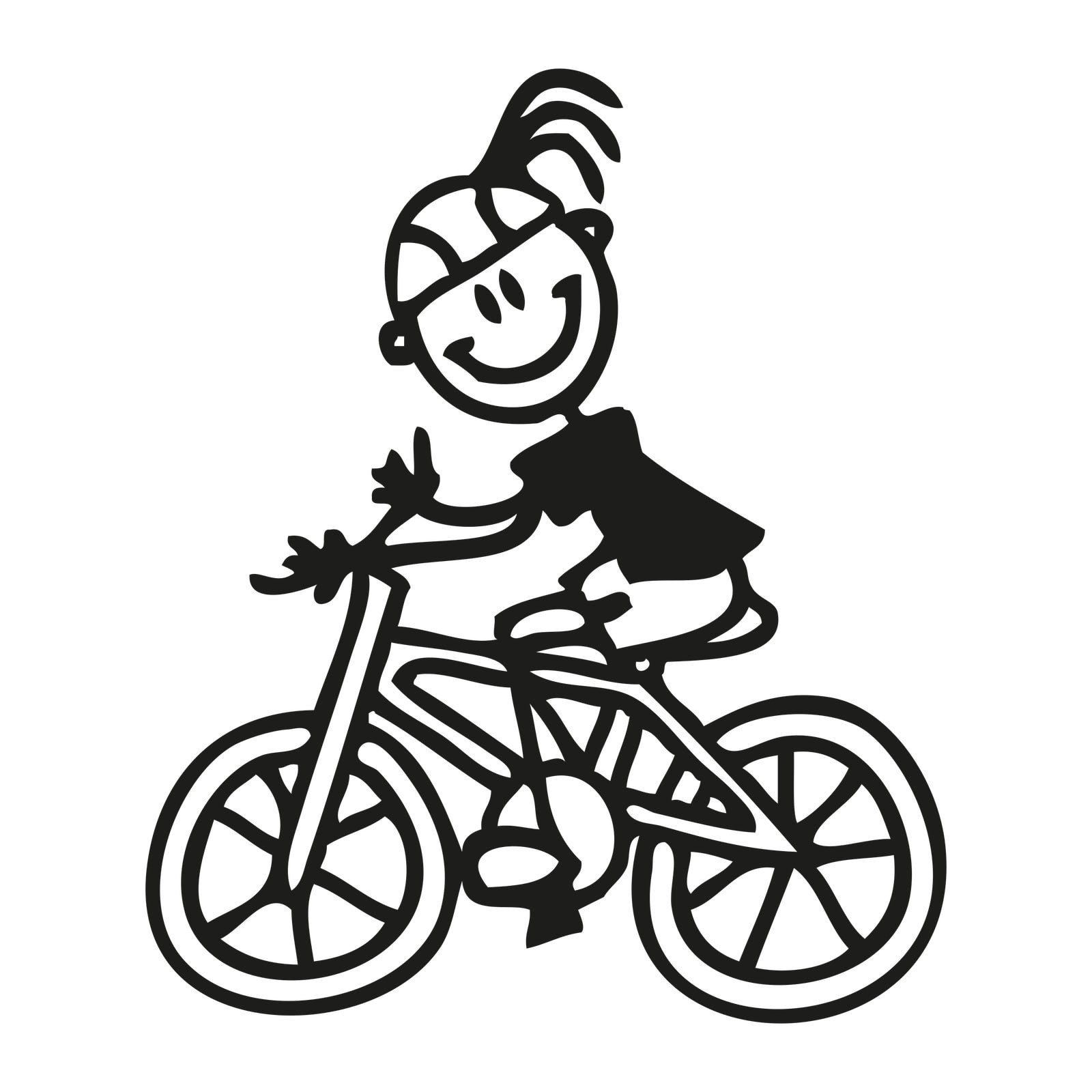 Bambina in bicicletta - Adesivi Famiglia
