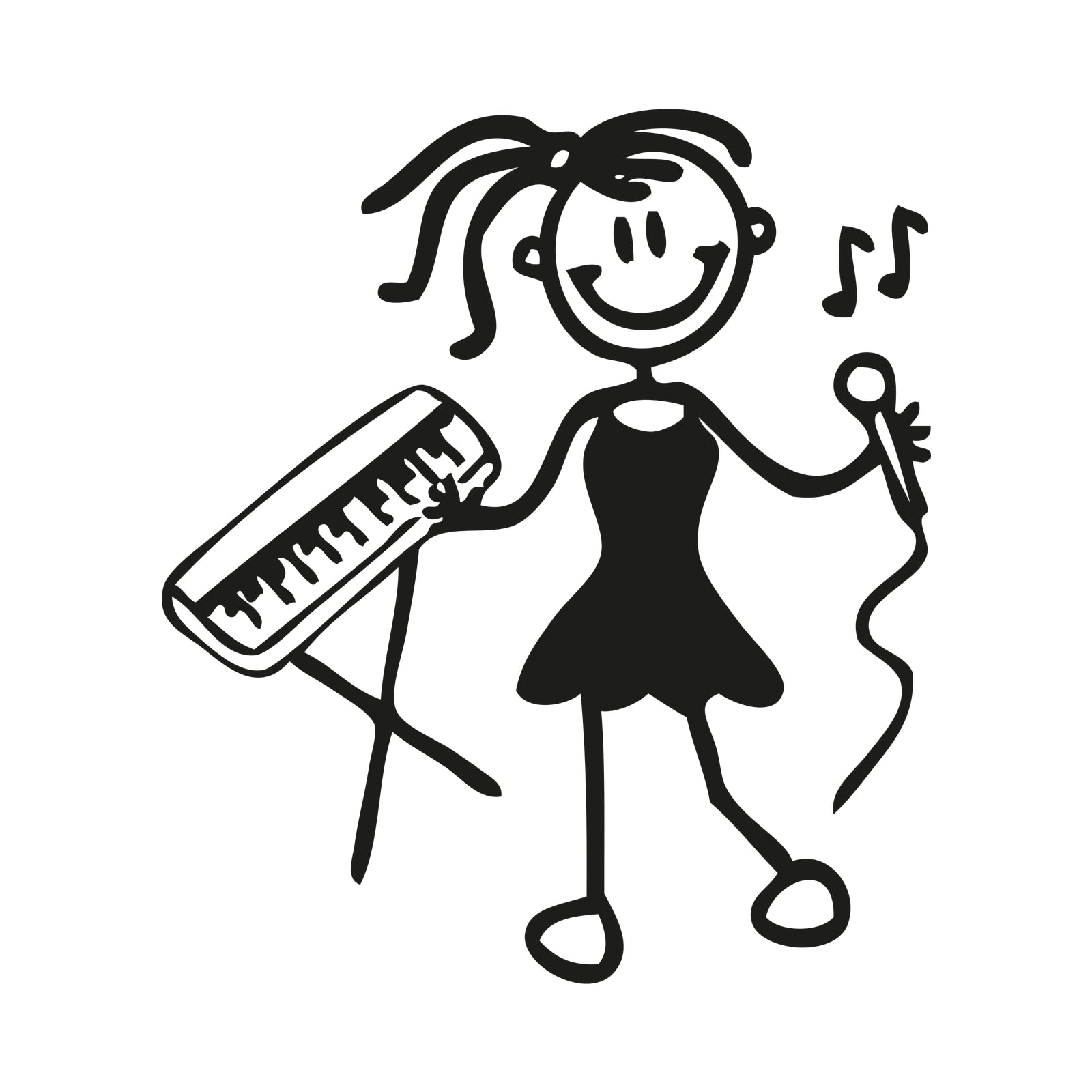 Bambina musicista - Adesivi Famiglia