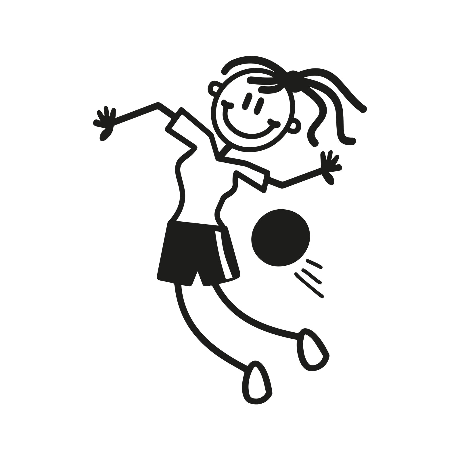 Bambina palla bollata - Adesivi Famiglia