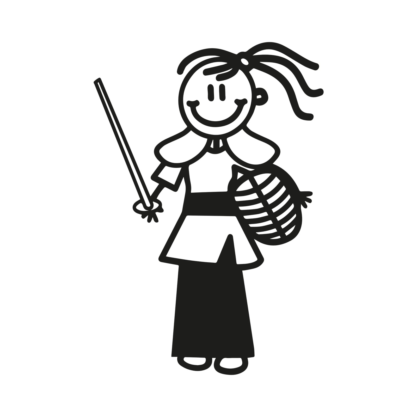 Bambina samurai - Adesivi Famiglia