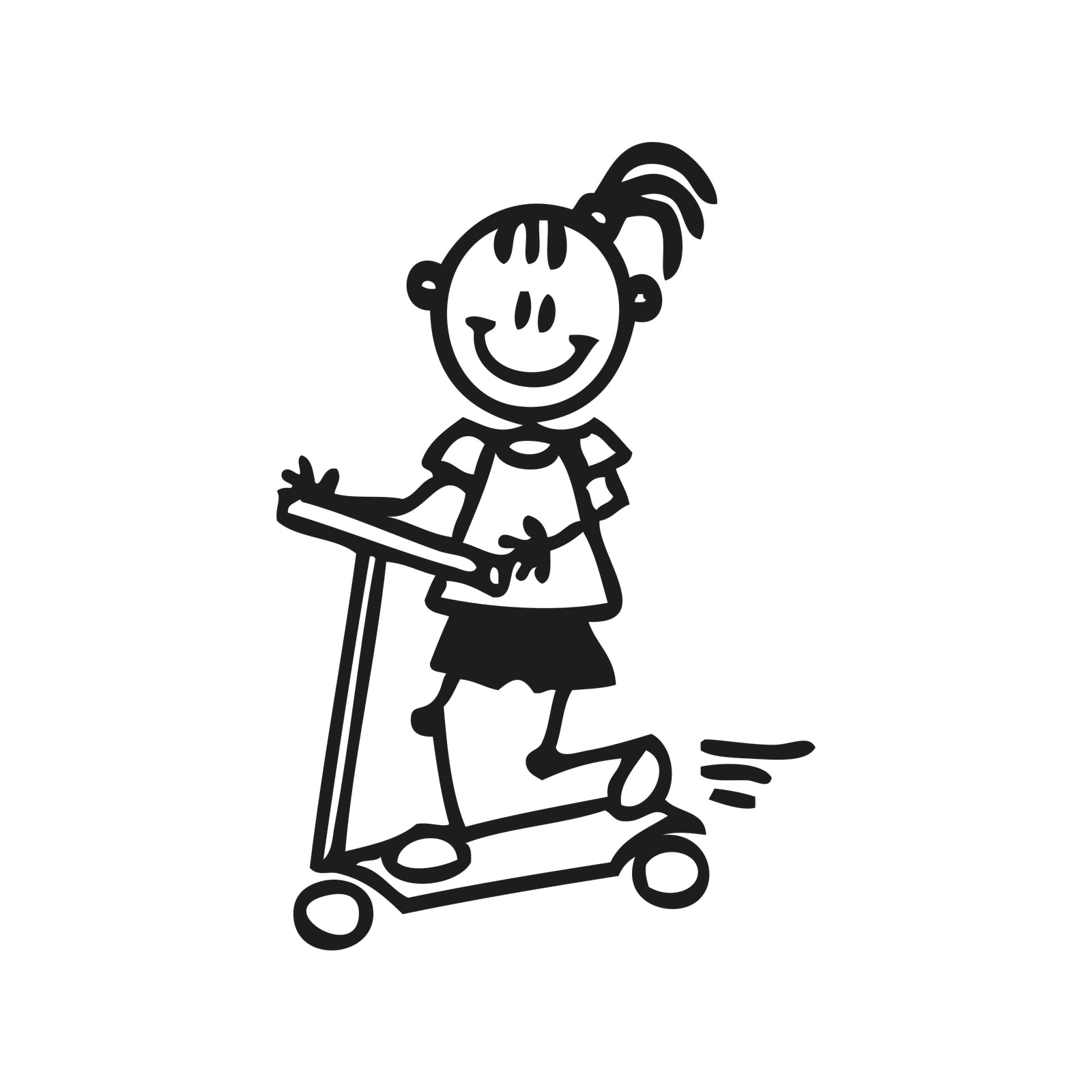 Bambina sul monopattino - Adesivi Famiglia