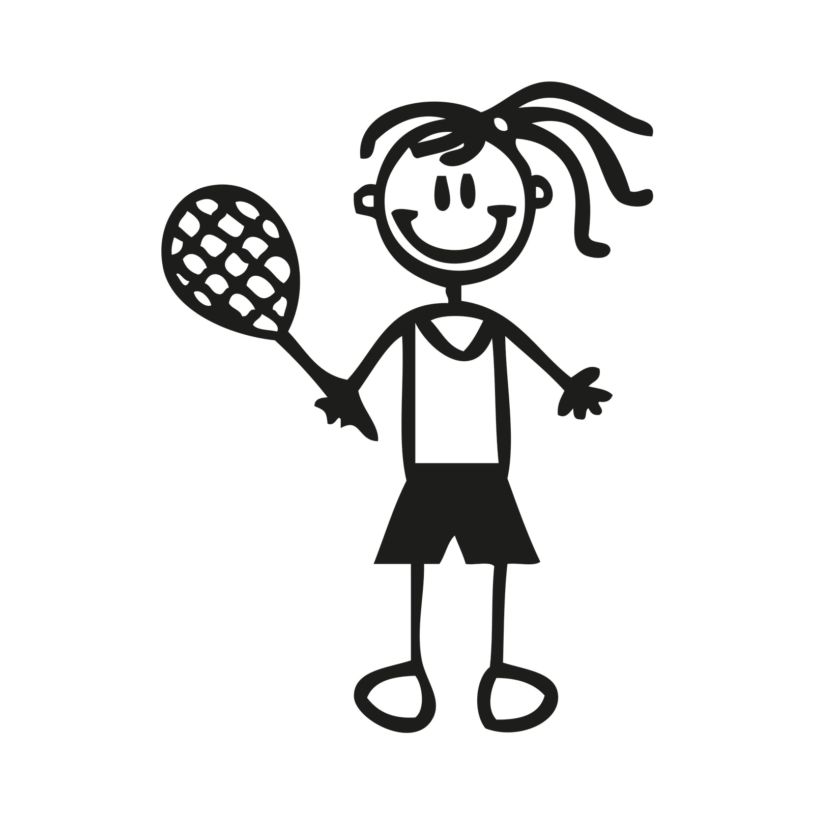 Bambina tennis - Adesivi Famiglia
