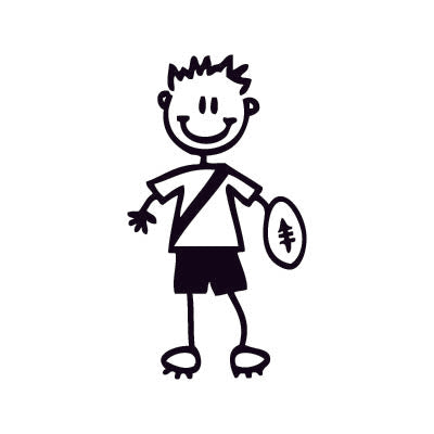 Bambino rugby - Adesivi Famiglia