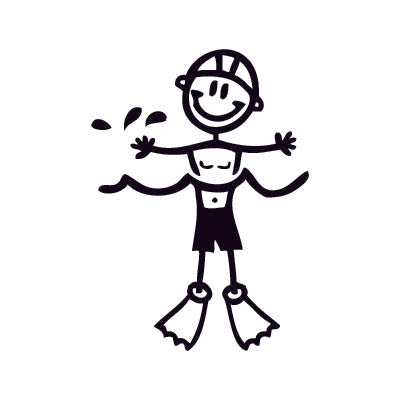 Bambino che nuota - Adesivi Famiglia