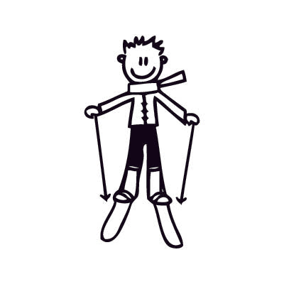 Bambino sugli sci - Adesivi Famiglia