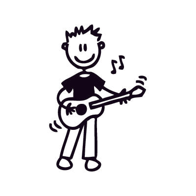 Bambino con la chitarra - Adesivi Famiglia