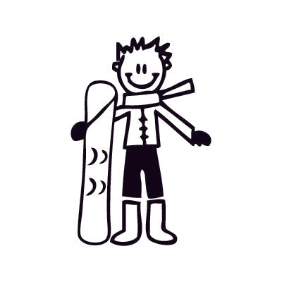 Bambino con lo snowboard - Adesivi Famiglia
