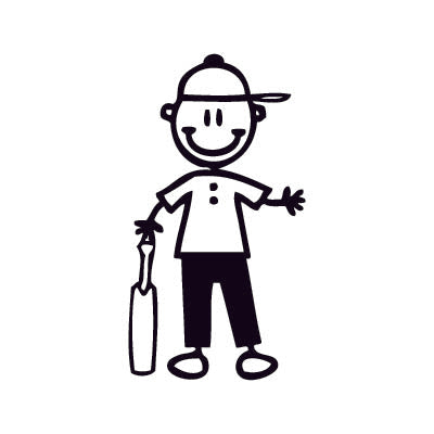 Bambino giocatore di cricket - Adesivi Famiglia