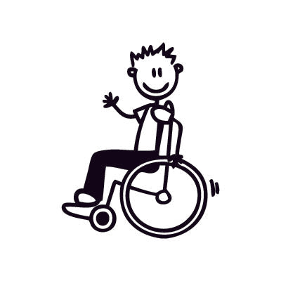 Bambino con la carrozzina - Adesivi Famiglia