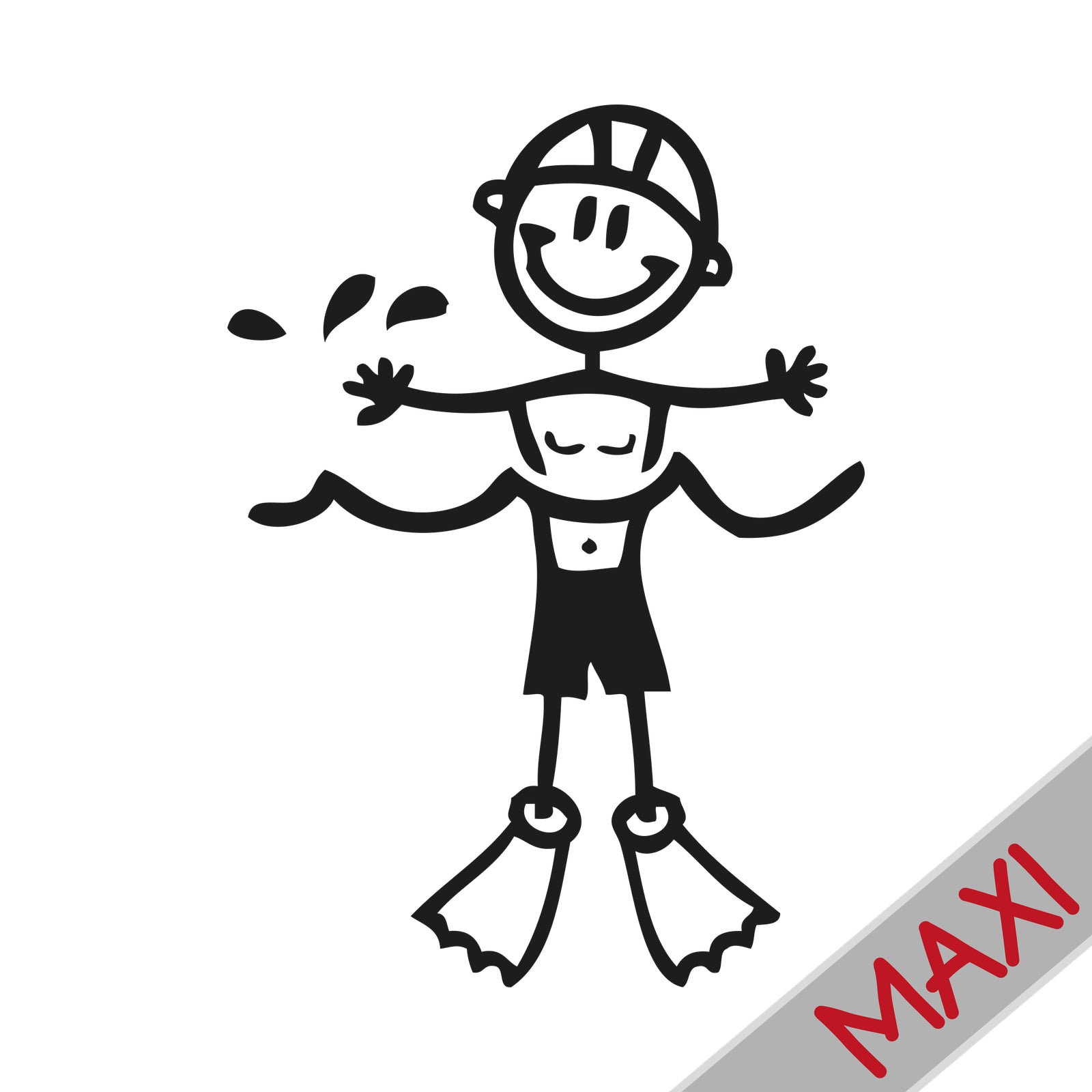 Bambino che nuota - Maxi Adesivi Famiglia per Camper