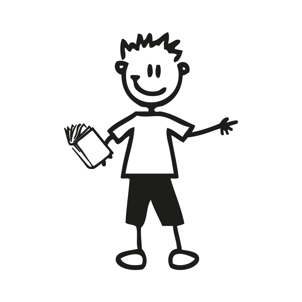Bambino col libro - Adesivi Famiglia