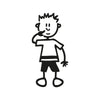 Bambino con dita nel naso