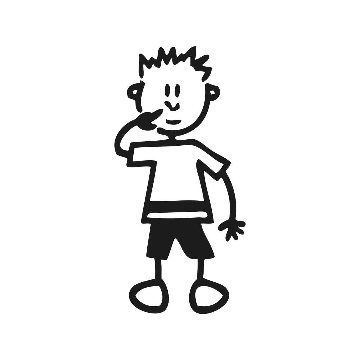Bambino con dita nel naso - Adesivi Famiglia