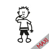 Bambino con dita nel naso