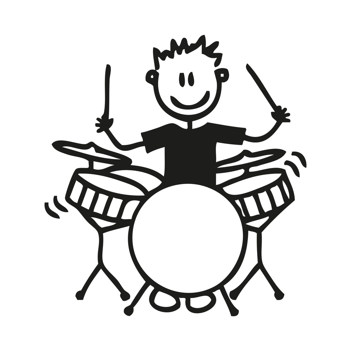 Bambino con la batteria - Adesivi Famiglia