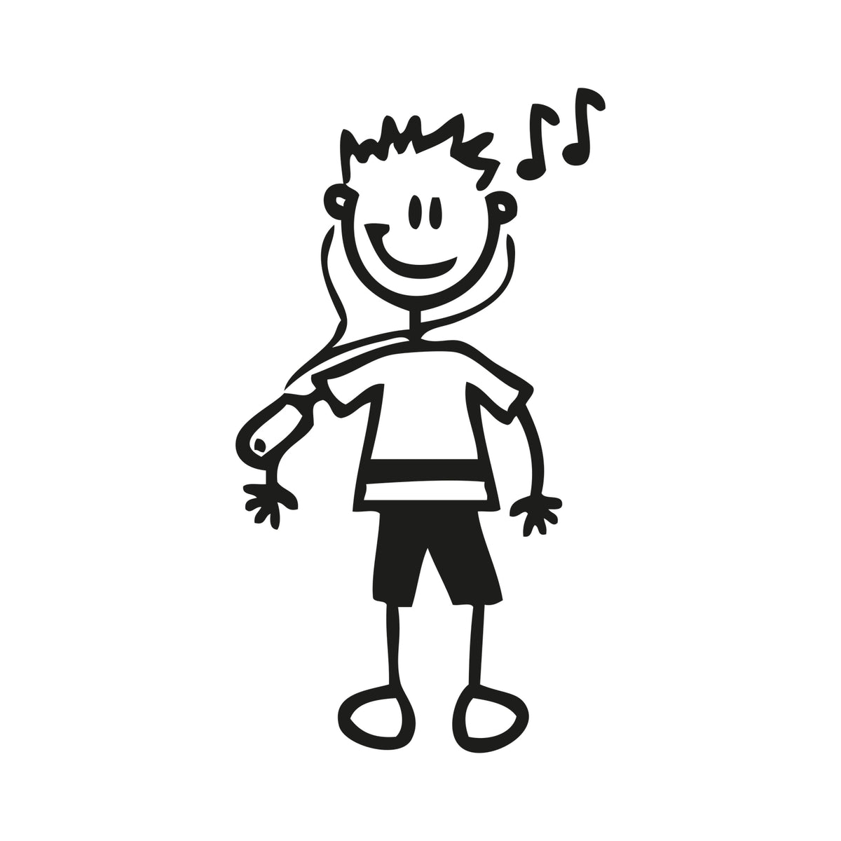 Bambino con lettore di mp3 - Adesivi Famiglia