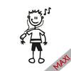 Bambino con lettore di mp3