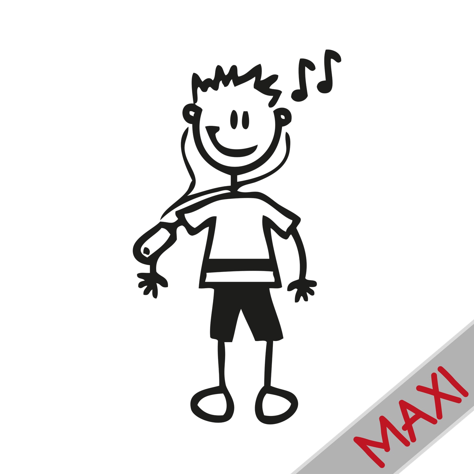 Bambino con lettore di mp3 - Maxi Adesivi Famiglia per Camper